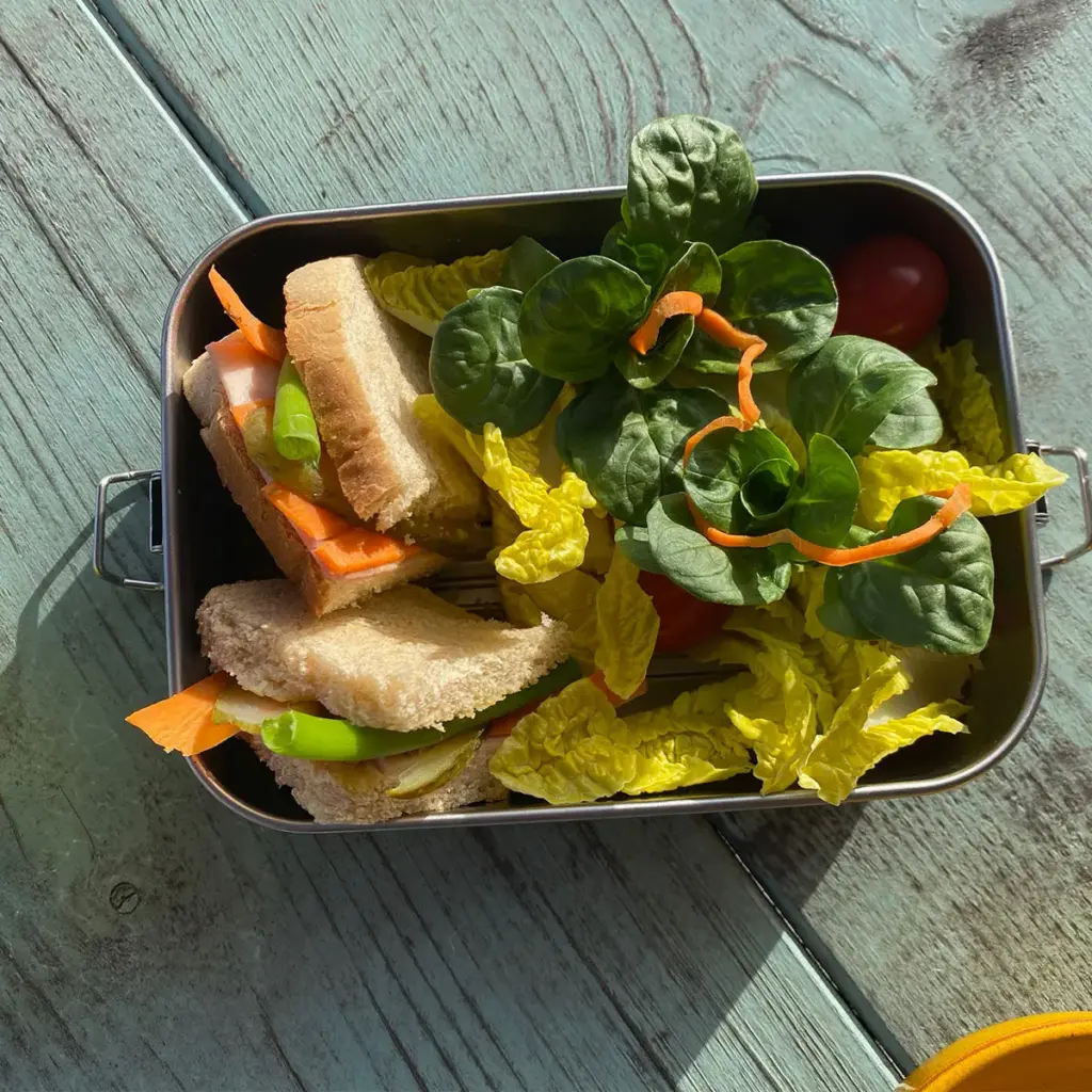 HEAT.me Lunchbox mit Sandwiches und Salat