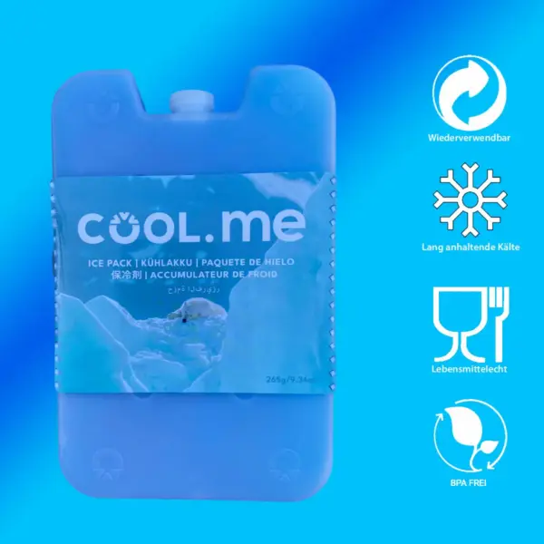 Cool.me ice pack with banderole front view