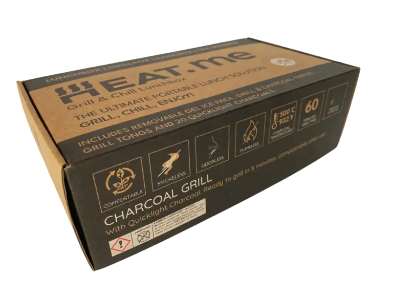 The cardboard box of the HEAT.me GRILL & CHILL lunch box